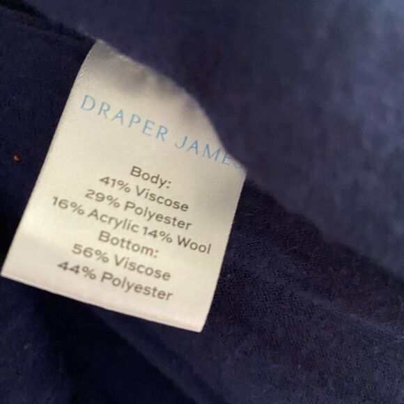 Draper James Women Navy Red Plaid Sweater Dress Short Sleeve Size XL Holiday - Picture 8 of 8